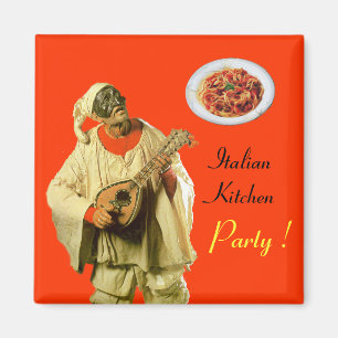 PULCINELLA ITALIAN KITCHEN PARTY ,orange Magnet