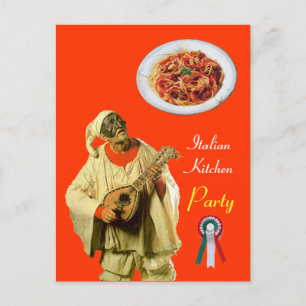 PULCINELLA  ITALIAN KITCHEN PARTY Orange Recipe Postcard