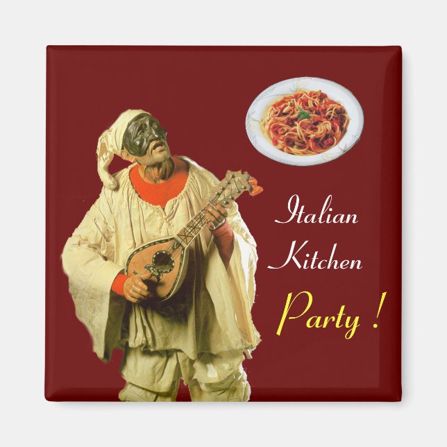 PULCINELLA  ITALIAN KITCHEN PARTY ,red Magnet (Front)
