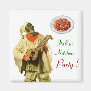 PULCINELLA ITALIAN KITCHEN PARTY ,white Magnet