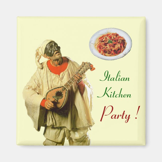 PULCINELLA,ITALIAN KITCHEN SPAGHETTI PARTY MAGNET (Front)