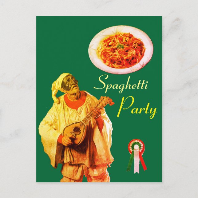 PULCINELLA ITALIAN KITCHEN SPAGHETTI PARTY Recipe Postcard (Front)