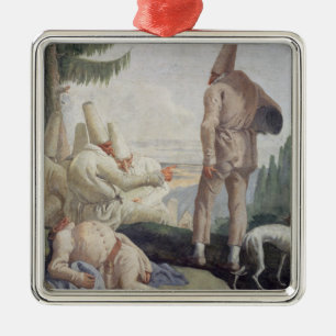 Pulcinella on Holiday Metal Tree Decoration