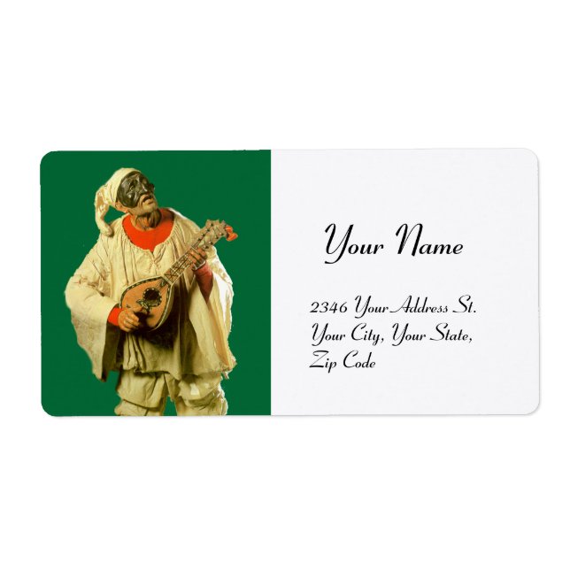 PULCINELLA WITH MANDOLIN green white (Front)