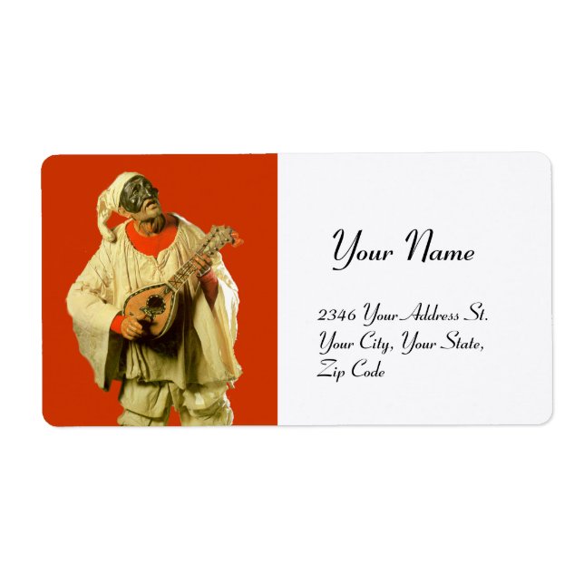 PULCINELLA WITH MANDOLIN orange white (Front)