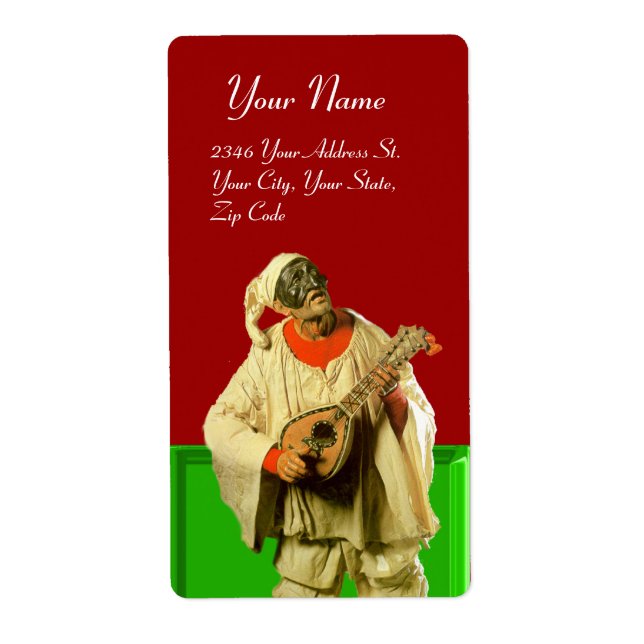 PULCINELLA WITH MANDOLIN red green white (Front)