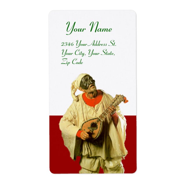 PULCINELLA WITH MANDOLIN red green white (Front)