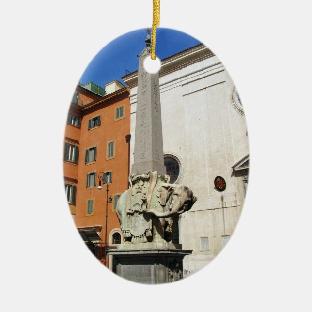 Pulcino Della Minerva Ceramic Tree Decoration (Front)