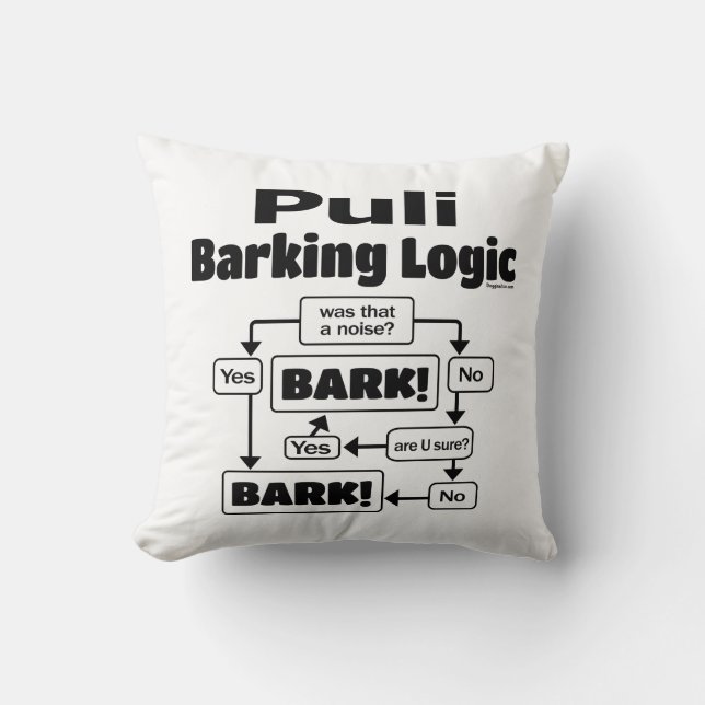 Puli Barking Logic Cushion (Front)