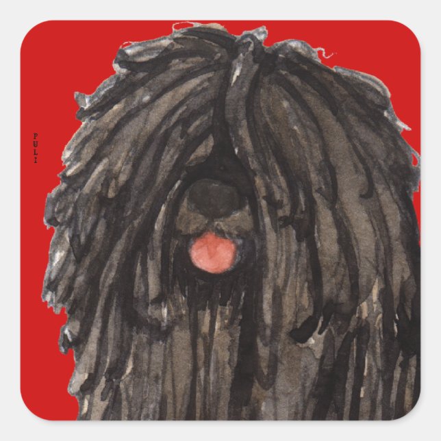 Puli Colour Block Square Sticker (Front)