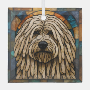 Puli Dog "Stained Glass" Glass Tree Decoration