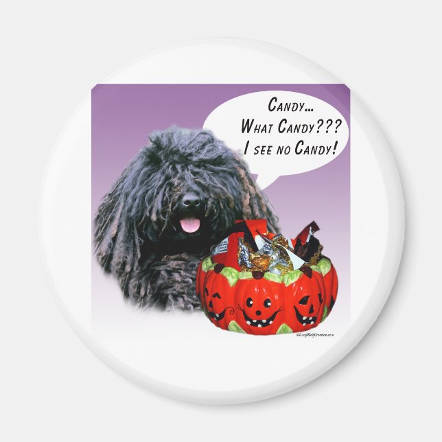 Puli Halloween Candy Magnet (Front)