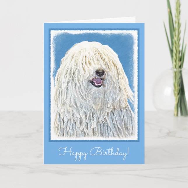 Puli Painting - Cute Original Dog Art Card (Front)
