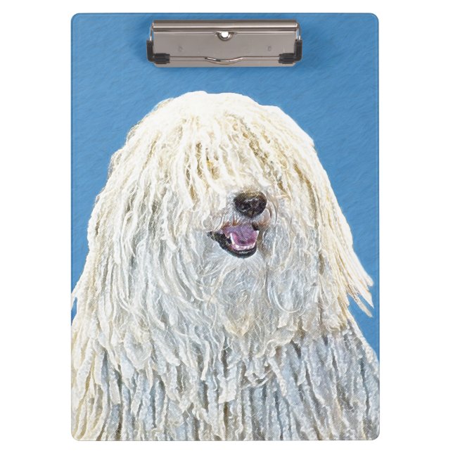 Puli Painting - Cute Original Dog Art Clipboard (Front)