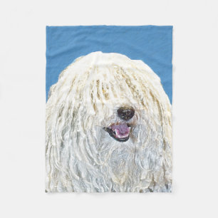 Puli Painting - Cute Original Dog Art Fleece Blanket