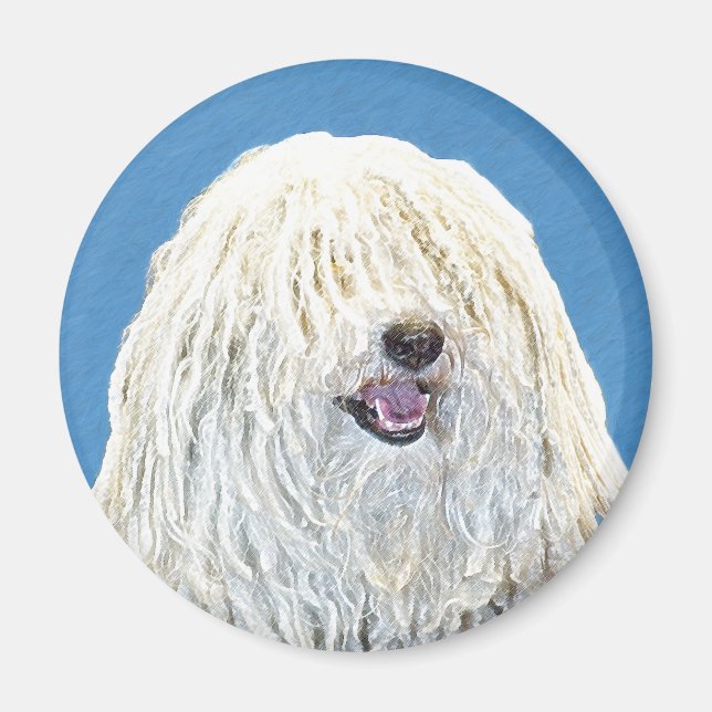 Puli Painting - Cute Original Dog Art Magnet (Front)