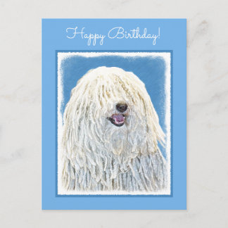 Puli Painting - Cute Original Dog Art Postcard