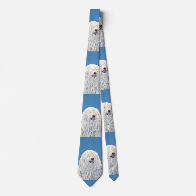 Puli Painting - Cute Original Dog Art Tie (Front)