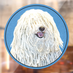 Puli Painting - Cute Original Dog Art Window Cling