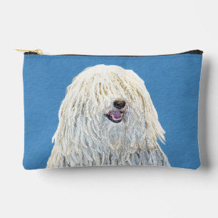 Puli Painting White Cream Cute Original Dog Art Accessory Pouch