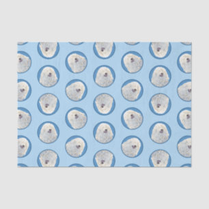 Puli Painting White Cream Cute Original Dog Art Tissue Paper