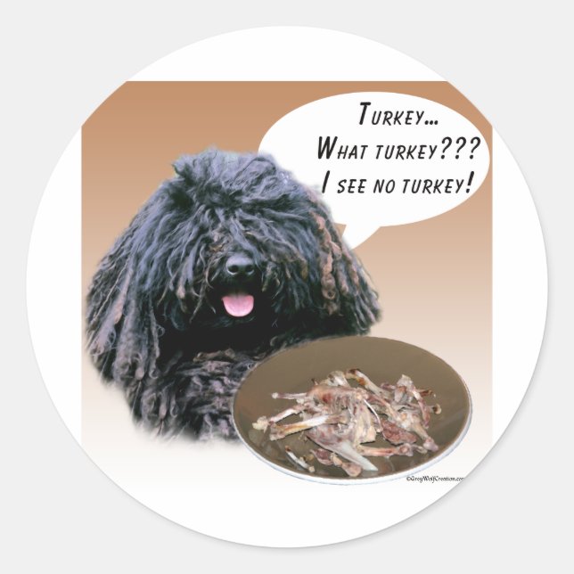 Puli Turkey Classic Round Sticker (Front)