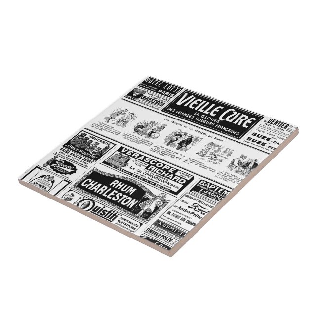 Pulicidad, old, black and white newspaper tile (Side)