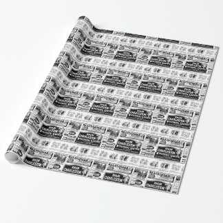 Pulicidad, old, black and white newspaper wrapping paper