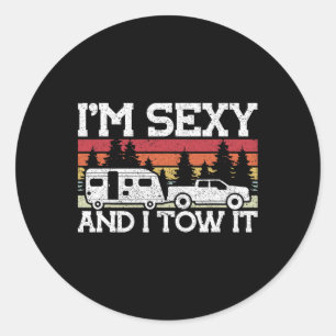 Pull Caravan Im Y And I Tow It Camping Classic Round Sticker