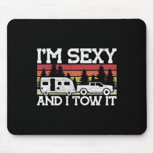 Pull Caravan Im Y And I Tow It Camping Mouse Mat