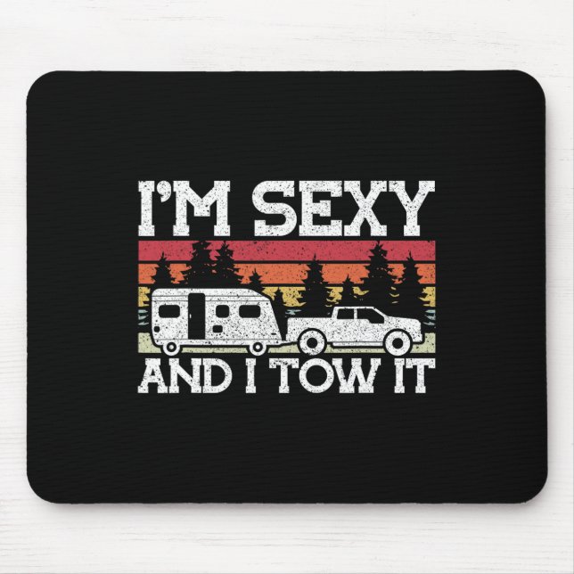 Pull Caravan Im Y And I Tow It Camping  Mouse Mat (Front)