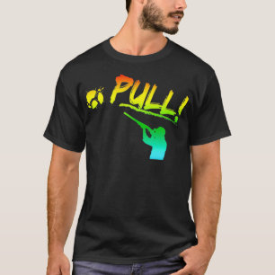 PULL CLAY PIGEON SHOOTING HUNTING RIFLE RAINBOW T-Shirt