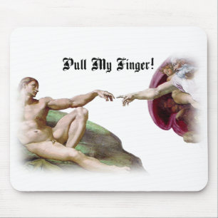 Pull My Finger - Michelangelo Creation Fart Humour Mouse Mat
