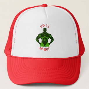 Pull Or Quit Hardcore Bodybuilding Motivation Gear Trucker Hat