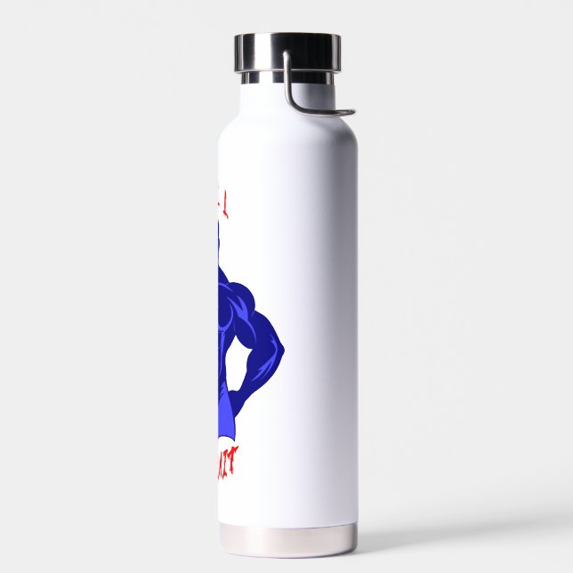 Pull Or Quit Hardcore Bodybuilding Motivation Gear Water Bottle (Left)