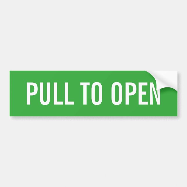 Pull to open door sign on durable vinyl stickers (Front)