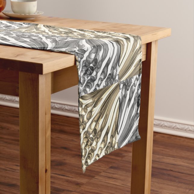 Pulled Bubble Fun / Black & White / Sepia / Short Table Runner (In Situ)