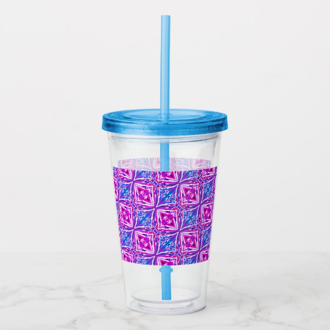 Pulled Bubble Fun / Miami / Mirror Twist / Acrylic Tumbler (Front)