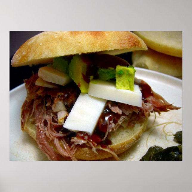 Pulled pork sandwich poster (Front)