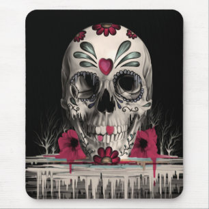 Pulled sugar, melting sugar skull mouse mat
