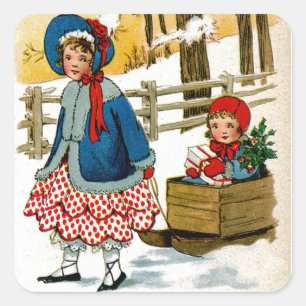 Pulling the Sled Square Sticker