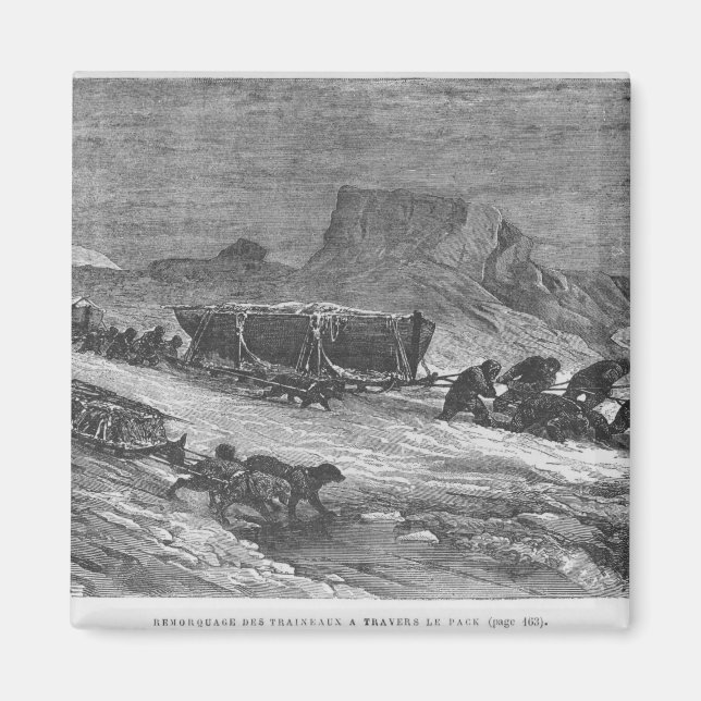 Pulling the sledges through the pack ice magnet (Front)