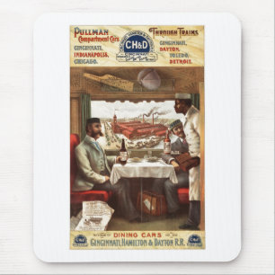 Pullman dining car on train 1894 mouse mat