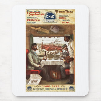 Pullman dining car on train 1894 mouse mat