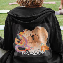 Pullover hoodie CHOW art on front and back