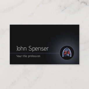 Pulmonary Doctor Simple Black Business Card