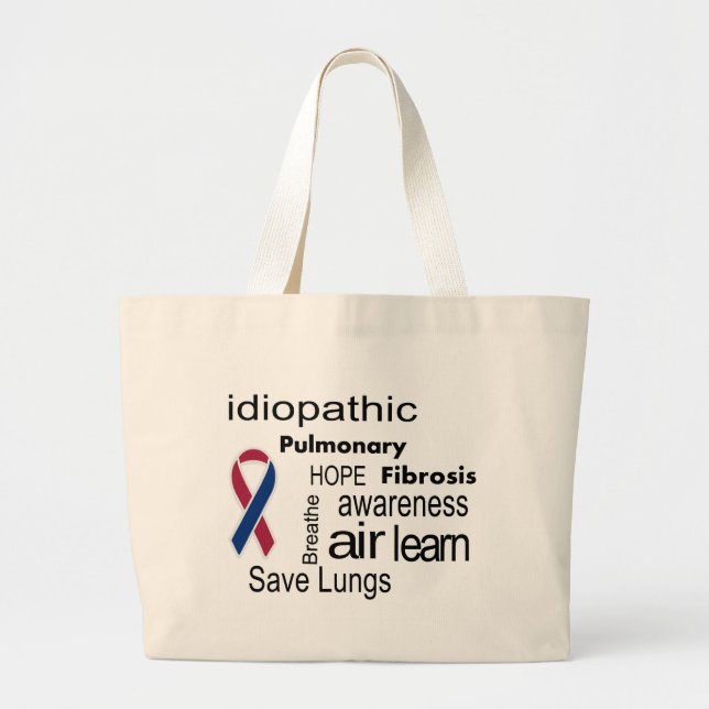 Pulmonary Fibrosis Awareness Binder Large Tote Bag (Front)