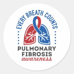 Pulmonary Fibrosis Awareness Every Breath Counts Classic Round Sticker
