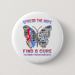 Pulmonary Fibrosis Awareness Month Ribbon Gifts 6 Cm Round Badge