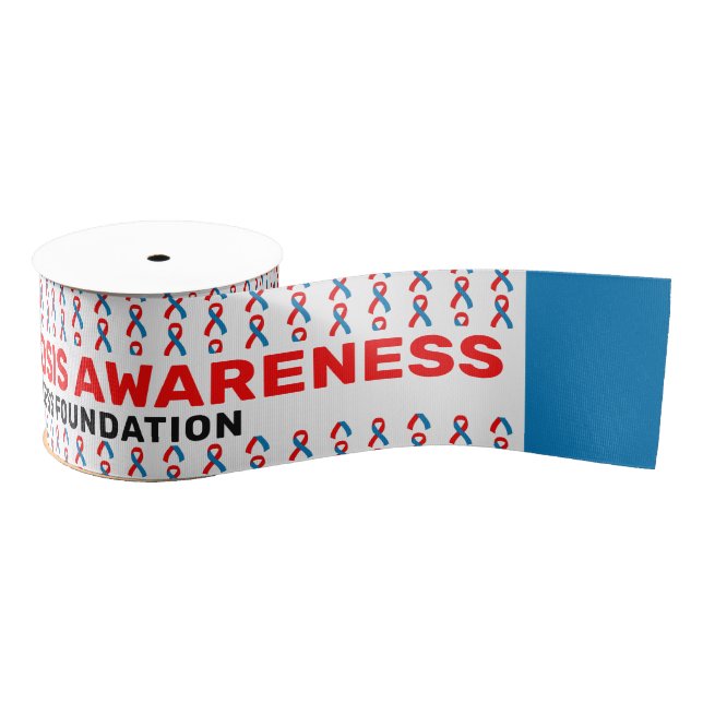 Pulmonary Fibrosis Awareness Pattern Ribbon Grosgrain Ribbon (Spool)